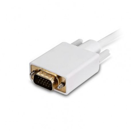 Mini DisplayPort to VGA Cable High Resolution Support 1920 x 1200 (WHITE)