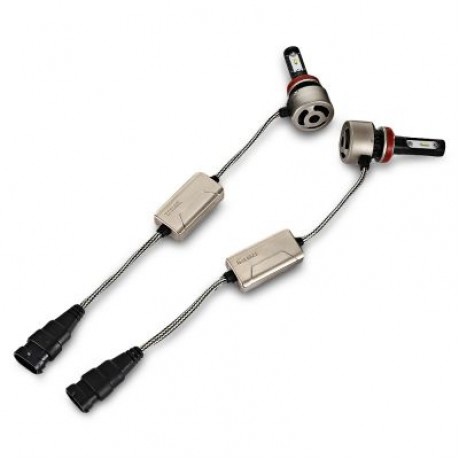 2PCS F5S 12V H8 / H9 / H11 Car SMD LED Headlight 6000lm 6500K Front Lamp (BLACK)