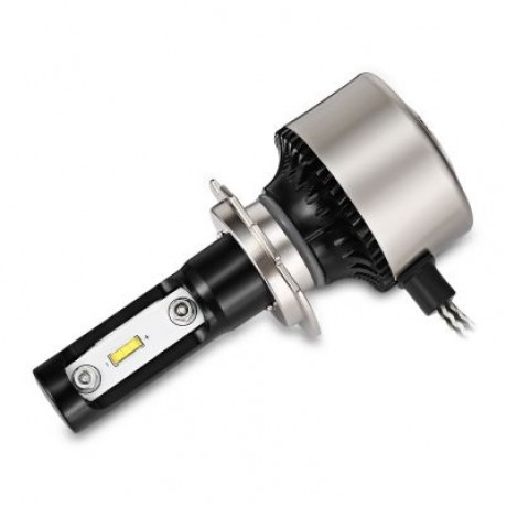 2PCS F5S 12V H7 Car SMD LED Headlight 6000lm 6500K Front Lamp (BLACK)