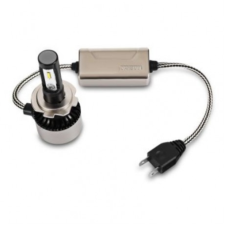 2PCS F5S 12V H7 Car SMD LED Headlight 6000lm 6500K Front Lamp (BLACK)