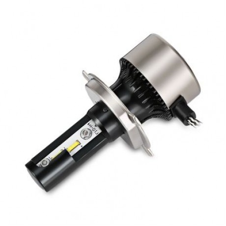 2PCS F5S 12V H4 / 9003 / HB2 Car SMD LED Headlight 6000lm 6500K Front Lamp (BLACK)