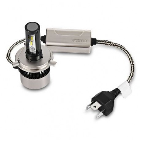 2PCS F5S 12V H4 / 9003 / HB2 Car SMD LED Headlight 6000lm 6500K Front Lamp (BLACK)