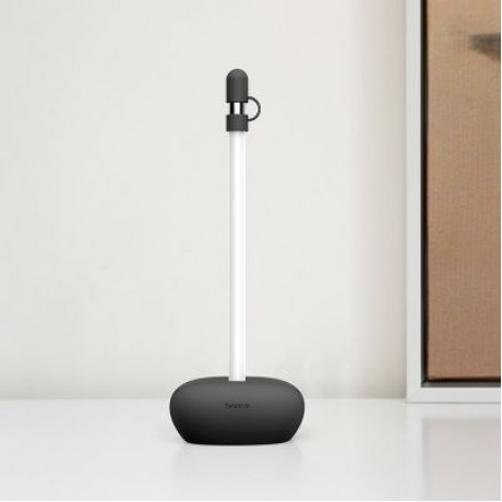 Baseus Pencil Silicone Holder Dustproof Portable with Cap (BLACK)