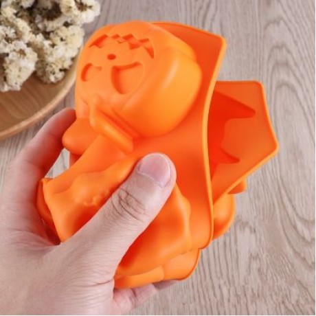 Creative Happy Halloween Silicone Pumpkin Cake Silicone Mold Kitchen Bake Tools (ORANGE)