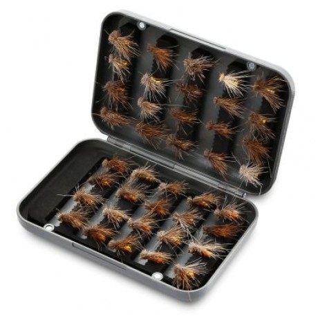 Outlife 27841 - A 40pcs Handmade Fly Fishing Insects Lures with Storage Box (DARK GRAY)