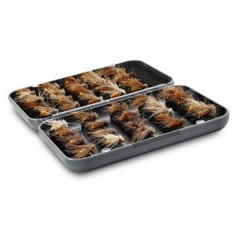 Outlife 27841 - A 40pcs Handmade Fly Fishing Insects Lures with Storage Box (DARK GRAY)
