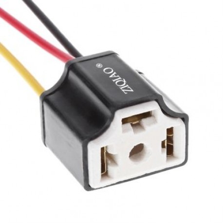 ZIQIAO 9003 H4 Auto Headlight Plug Socket Adapter 12V (BLACK)