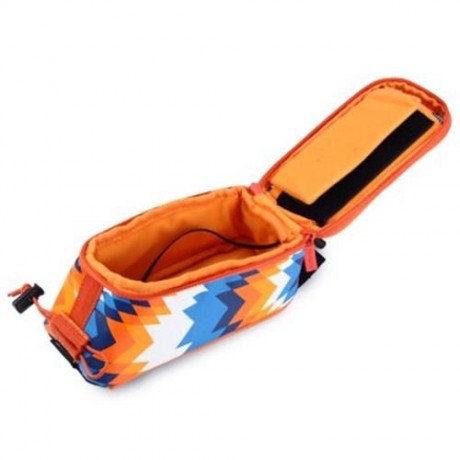 ROSWHEEL 4.8 INCH TOUCH SCREEN BICYCLE FRONT TUBE PHONE BAG HOLDER HANDLEBAR POUCH (ORANGE