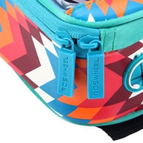ROSWHEEL 4.8 INCH TOUCH SCREEN BICYCLE FRONT TUBE PHONE BAG HOLDER HANDLEBAR POUCH (AZURE)