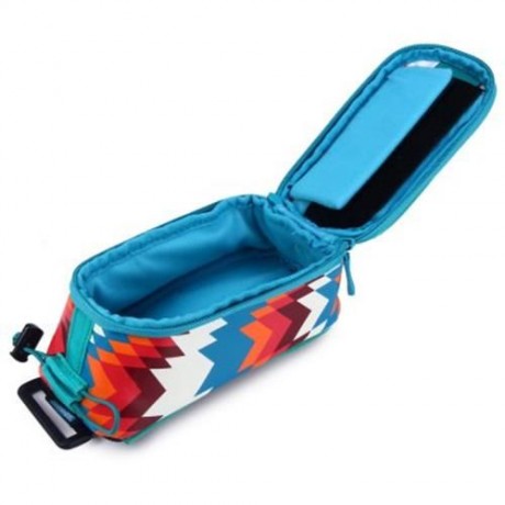 ROSWHEEL 4.8 INCH TOUCH SCREEN BICYCLE FRONT TUBE PHONE BAG HOLDER HANDLEBAR POUCH (AZURE)