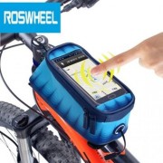 ROSWHEEL 4.8 INCH TOUCH SCREEN BICYCLE FRONT TUBE PHONE BAG HOLDER HANDLEBAR POUCH (DEEP B