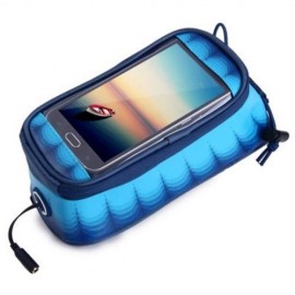 ROSWHEEL 4.8 INCH TOUCH SCREEN BICYCLE FRONT TUBE PHONE BAG HOLDER HANDLEBAR POUCH (DEEP B