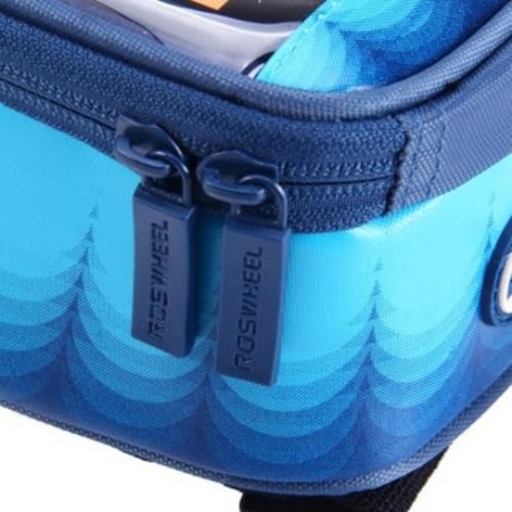 ROSWHEEL 4.8 INCH TOUCH SCREEN BICYCLE FRONT TUBE PHONE BAG HOLDER HANDLEBAR POUCH (DEEP B