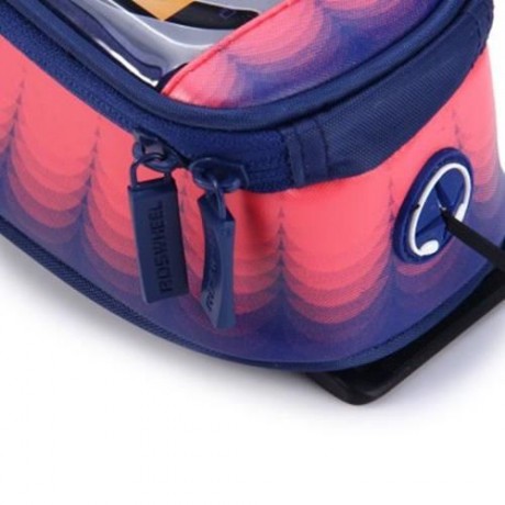ROSWHEEL 4.8 INCH TOUCH SCREEN BICYCLE FRONT TUBE PHONE BAG HOLDER HANDLEBAR POUCH (BLUE A