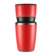 Multifunctional Portable Manual Coffee Maker Grinder Cup for Home Travel  (CHESTNUT RED)