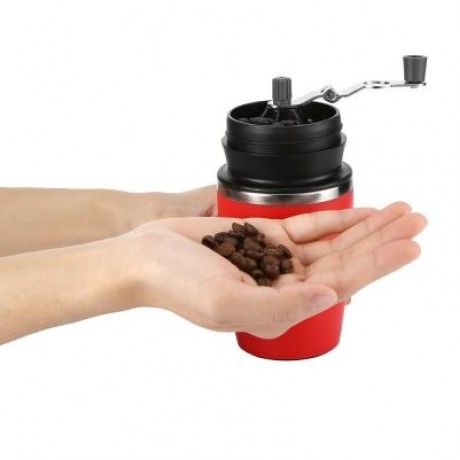 Multifunctional Portable Manual Coffee Maker Grinder Cup for Home Travel  (CHESTNUT RED)