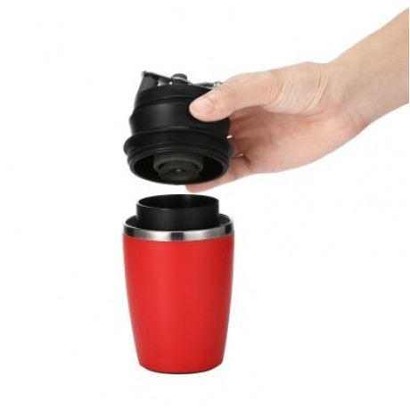 Multifunctional Portable Manual Coffee Maker Grinder Cup for Home Travel  (CHESTNUT RED)