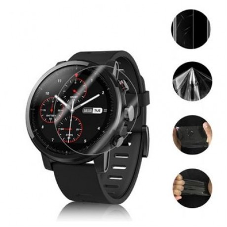 2PCS TPU FilmF for Xiaomi Huami Amazfit Screen Protector Screen Protection (TRANSPARENT)
