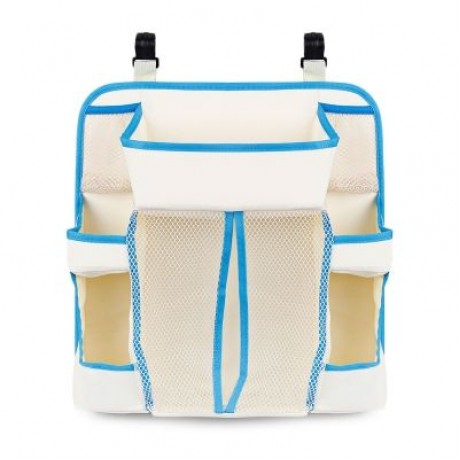Baby Bed Room Nursery Hanging Organizer Crib Storage Tidy Bag (WHITE)