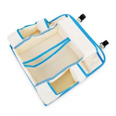 Baby Bed Room Nursery Hanging Organizer Crib Storage Tidy Bag (WHITE)