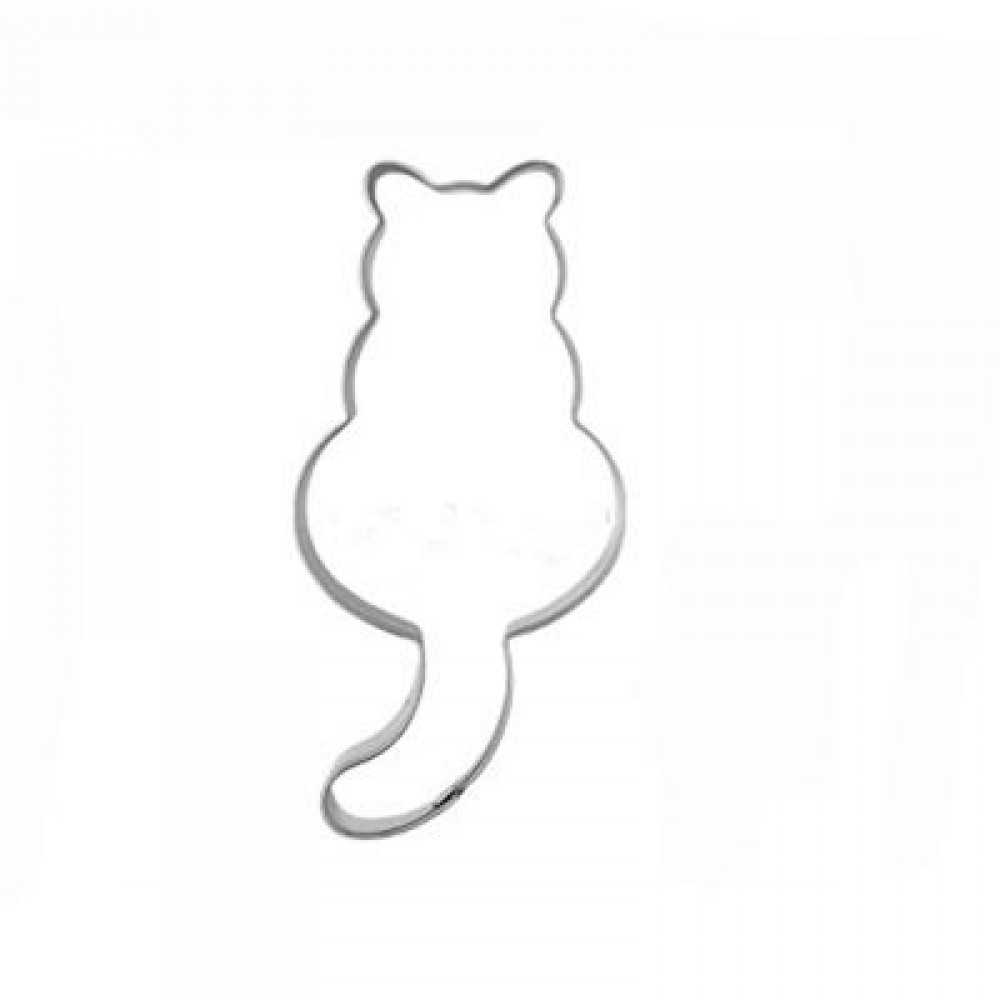 Long Tail Cat Cookie Cutter Mold Cake Baking Mould Biscuit DIY Kitchen Tool (SILVER)