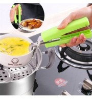 Stainless Steel Anti-hot Bowl Clippers for Container / Barbecue Frame (GREEN)