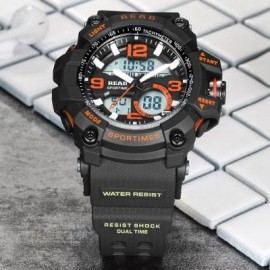 READ R90001 Male Watch Dual Movement Luminous Resin Strap Sports Wristwatch (MULTI-C)