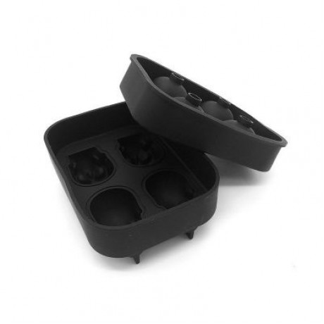 3D Skull Silicone Mold Cool Ice Cube Tray Maker Home Kitchen DIY Mould Tools (BLACK)