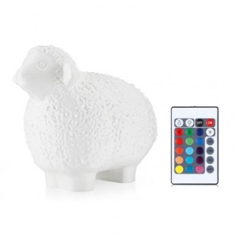 3D Printing Sheep Light Night Lamp Remote Control for Bedroom (WHITE)