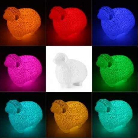 3D Printing Sheep Light Night Lamp Remote Control for Bedroom (WHITE)