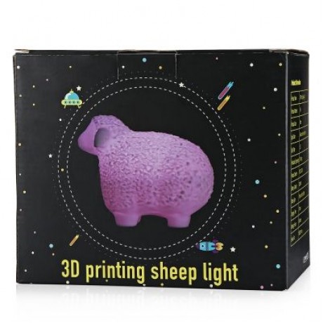 3D Printing Sheep Light Night Lamp Remote Control for Bedroom (WHITE)