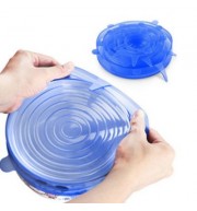 6PCS Universal Silicone Food Wrap Lid-Bowl (BLUE)