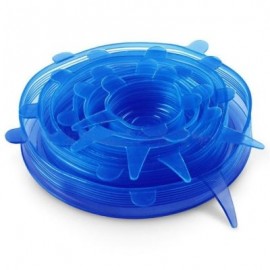 6PCS Universal Silicone Food Wrap Lid-Bowl (BLUE)