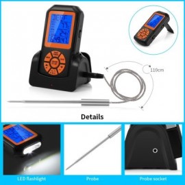 TS - K35 Wireless Food Thermometer Instant-read LCD Screen for Household Use (ORANGE)