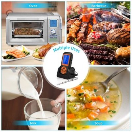 TS - K35 Wireless Food Thermometer Instant-read LCD Screen for Household Use (ORANGE)