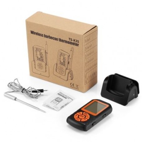 TS - K35 Wireless Food Thermometer Instant-read LCD Screen for Household Use (ORANGE)