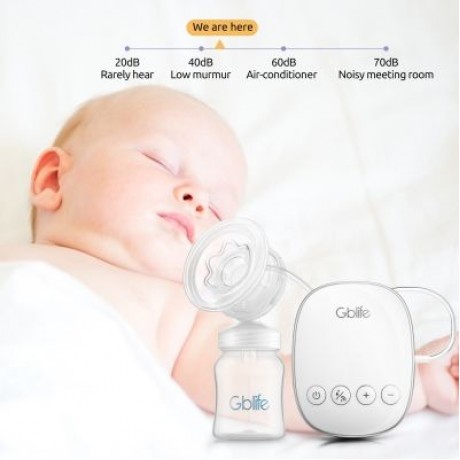 GBlife N1 Personal Electric Breast Pump Rechargeable Dual Passages Bottle Teat (WHITE)