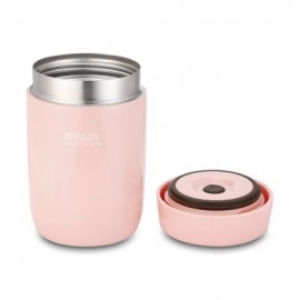 Student Food Soup Vacuum Thermos Stainless Steel Lunch Jar 650ml (LIGHT PINK)