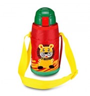 DA22 - C60 Children Stainless Steel Vacuum Cup With Straw 2 Caps 600ml (LAVA RED)