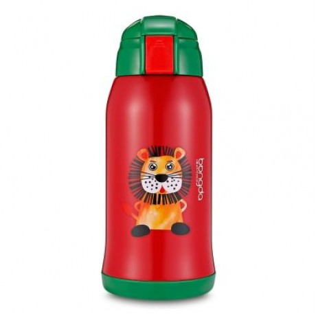 DA22 - C60 Children Stainless Steel Vacuum Cup With Straw 2 Caps 600ml (LAVA RED)