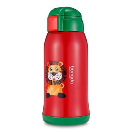 DA22 - C60 Children Stainless Steel Vacuum Cup With Straw 2 Caps 600ml (LAVA RED)