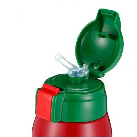 DA22 - C60 Children Stainless Steel Vacuum Cup With Straw 2 Caps 600ml (LAVA RED)