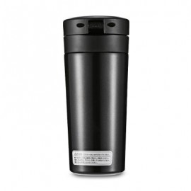 Portable Stainless Steel Student Insulated Vacuum Coffee Bottle 370ml Hand Cup (BLACK)