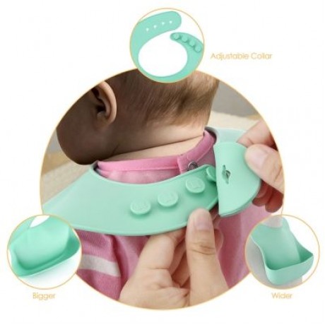 Gblife S1211 4 in 1 Baby Silicone Dinnerware with Placemat / Bib / Fork / Spoon (LIGHT SEA