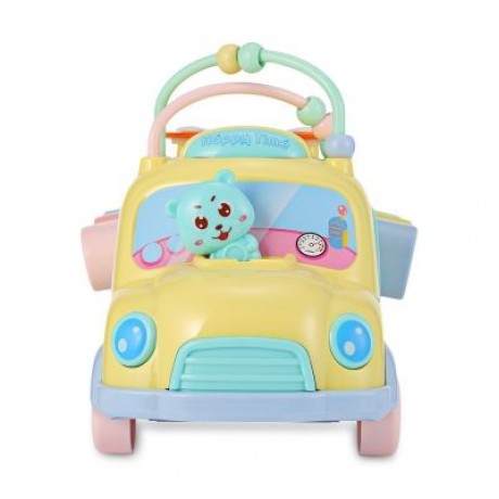 1022 - 9 Baby School Bus Toy Music Car with Percussion Piano Matching Blocks (CORN YELLOW)