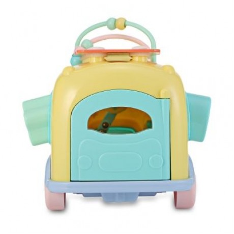 1022 - 9 Baby School Bus Toy Music Car with Percussion Piano Matching Blocks (CORN YELLOW)