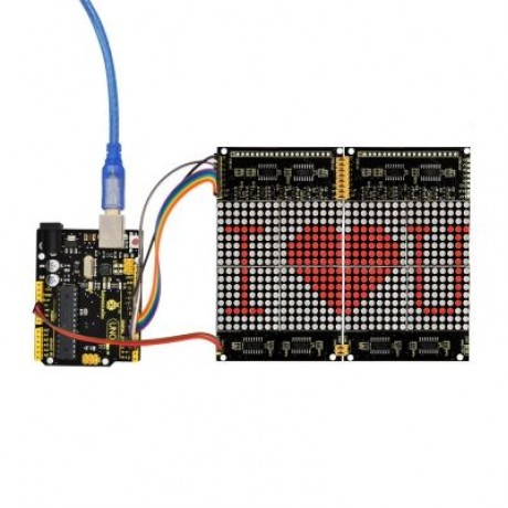 Keyestudio LED Dot Matrix Display Module 16 x 16 Infinite Cascade for Arduino (BLACK)
