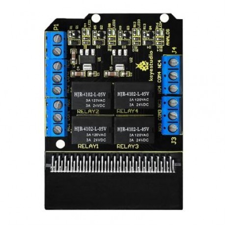 Keyestudio Relay Breakout Expansion Board Module for Micro Bit (BLACK)