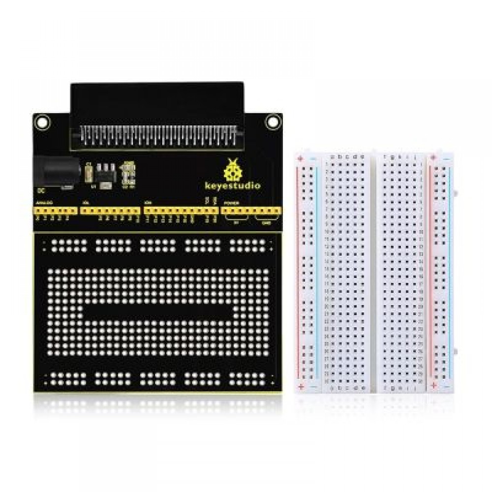 Keyestudio Prototype Breakout Board V2 with 400-point Breadboard for Micro Bit  (BLACK)