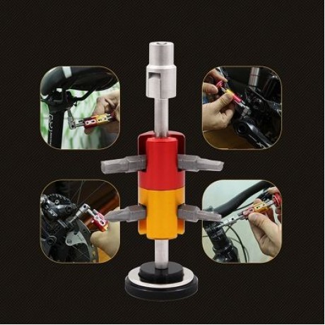 SRWRN Aluminum Bicycle Invisible Repair Tool Set Multi Function Portable Kit Hexagon Screw